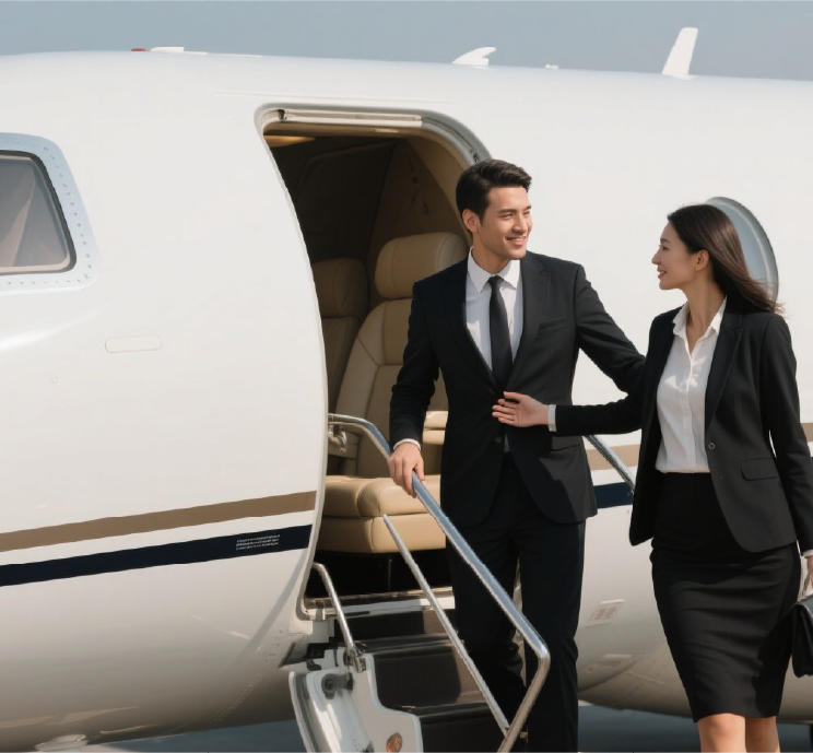 Passengers with private jet